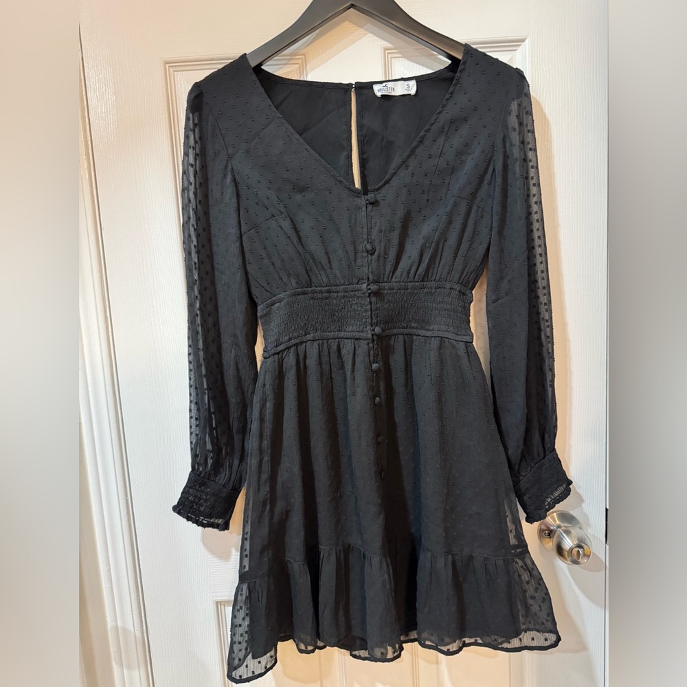 Elegant Black Long Sleeve Dress